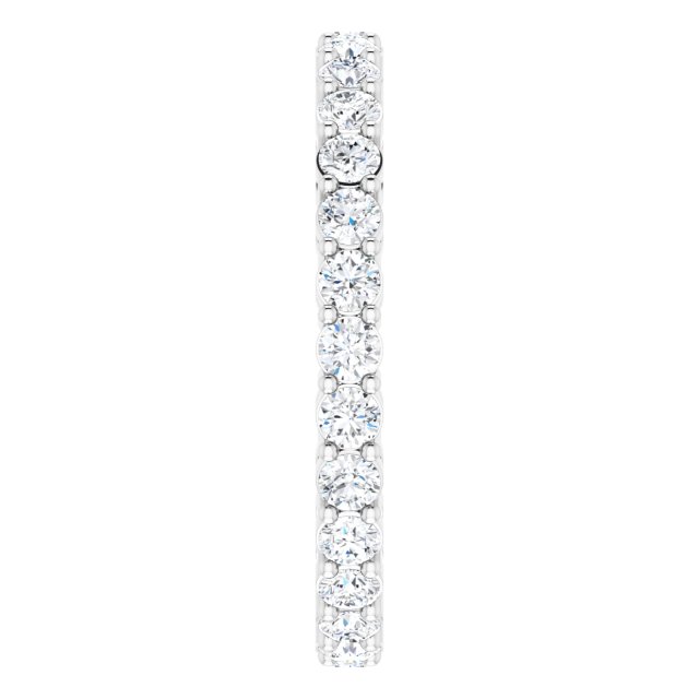 Platinum Round Natural Diamond Shared-Prong Eternity Band – 2 mm Stones (3/4–1 CTW) - view 4