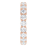 14K Gold Round Lab-Grown Diamond Shared-Prong Eternity Band – 3 mm Stones (1 3/4–2 1/5 CTW) - Rose Gold - view 4