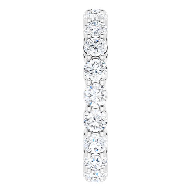 Platinum Round Lab-Grown Diamond Shared-Prong Eternity Band – 3 mm Stones (1 3/4–2 1/5 CTW) - view 4