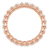 14K Gold Round Lab-Grown Diamond Shared-Prong Eternity Band – 2.8 mm Stones - Rose Gold - view 2