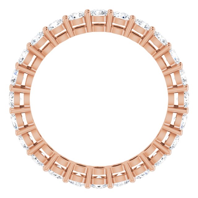 14K Gold Round Lab-Grown Diamond Shared-Prong Eternity Band – 2.8 mm Stones - Rose Gold - view 2