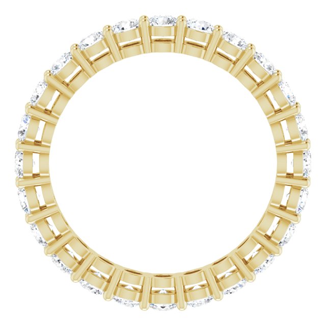 14K Gold Round Lab-Grown Diamond Shared-Prong Eternity Band – 2.8 mm Stones - Yellow Gold - view 2
