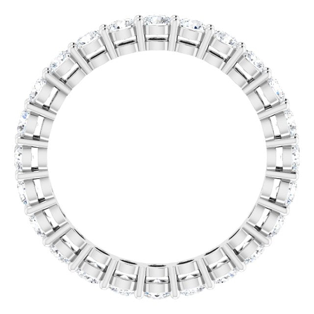 14K Gold Round Lab-Grown Diamond Shared-Prong Eternity Band – 2.8 mm Stones - White Gold - view 2