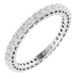 14K Gold Round Natural Diamond Shared-Prong Eternity Band – 1.7 mm Stones (1/2–3/4 CTW) - White Gold
