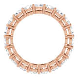 14K Gold Round Natural Diamond Shared-Prong Eternity Band – 3 mm Stones (1 3/4–2 1/5 CTW) - Rose Gold - view 2