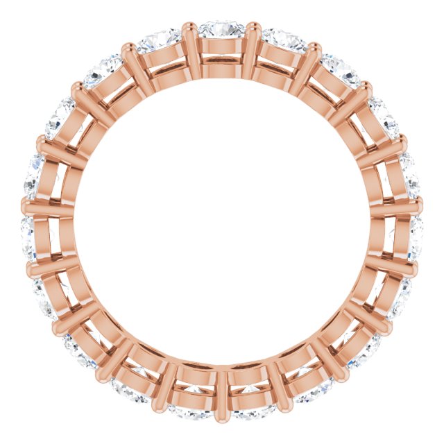 14K Gold Round Natural Diamond Shared-Prong Eternity Band – 3 mm Stones (1 3/4–2 1/5 CTW) - Rose Gold - view 2