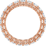 14K Gold Round Natural Diamond Shared-Prong Eternity Band – 3 mm Stones (1 3/4–2 1/5 CTW) - Rose Gold - view 2