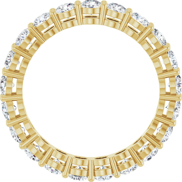 14K Gold Round Lab-Grown Diamond Shared-Prong Eternity Band – 3 mm Stones (1 3/4–2 1/5 CTW) - Yellow Gold - view 2