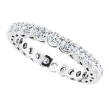 14K Gold Round Lab-Grown Diamond Shared-Prong Eternity Band – 2.8 mm Stones - White Gold - view 5