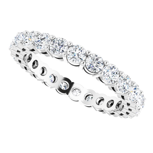 Platinum Round Lab-Grown Diamond Shared-Prong Eternity Band – 2.8 mm Stones - view 5
