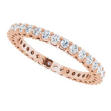 14K Gold Round Lab-Grown Diamond Shared-Prong Eternity Band – 1.7 mm Stones (1/2–5/8 CTW) - Rose Gold - view 5