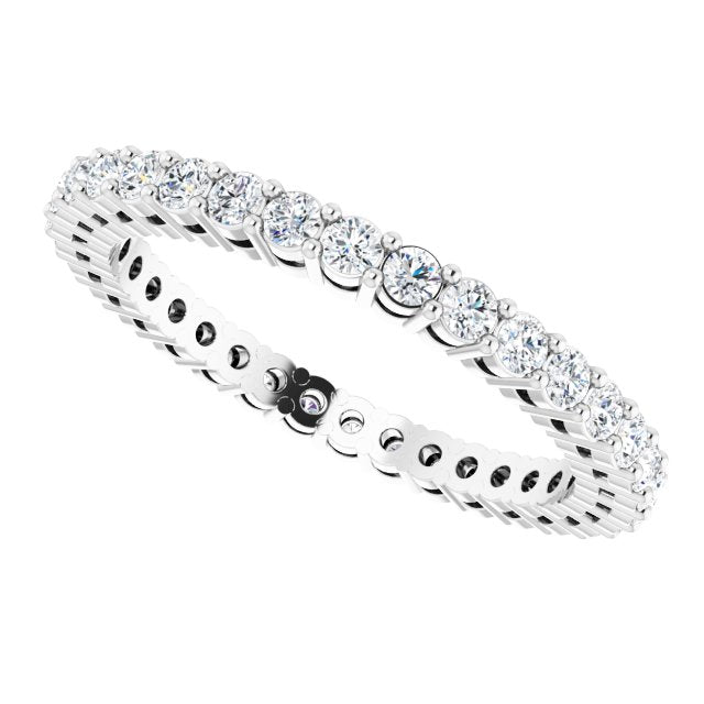Platinum Round Lab-Grown Diamond Shared-Prong Eternity Band – 1.7 mm Stones (1/2–5/8 CTW) - view 5