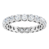 Platinum Round Lab-Grown Diamond Shared-Prong Eternity Band – 3 mm Stones (1 3/4–2 1/5 CTW) - view 3