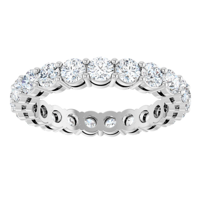 Platinum Round Lab-Grown Diamond Shared-Prong Eternity Band – 3 mm Stones (1 3/4–2 1/5 CTW) - view 3