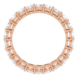 14K Gold Round Natural Diamond Shared-Prong Eternity Band – 3 mm Stones (1 3/4–2 1/5 CTW) - Rose Gold - view 2