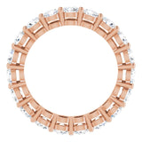 14K Gold Round Natural Diamond Shared-Prong Eternity Band – 3 mm Stones (1 3/4–2 1/5 CTW) - Rose Gold - view 2