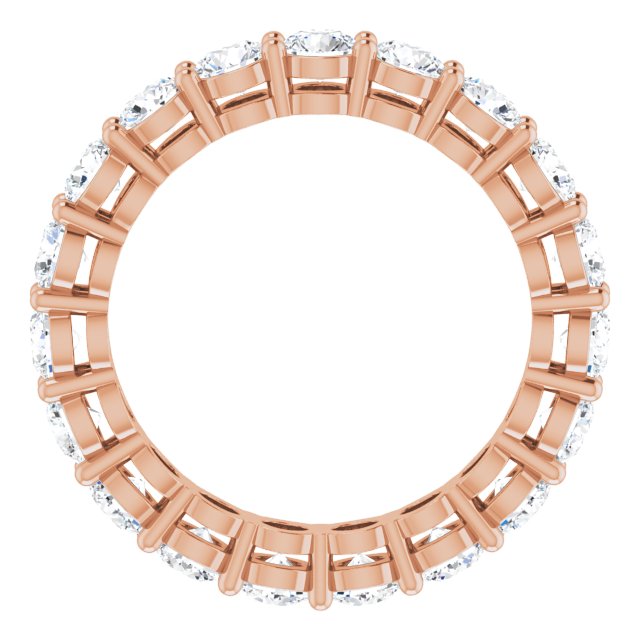 14K Gold Round Natural Diamond Shared-Prong Eternity Band – 3 mm Stones (1 3/4–2 1/5 CTW) - Rose Gold - view 2