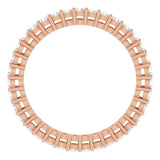 14K Gold Round Lab-Grown Diamond Shared-Prong Eternity Band – 1.7 mm Stones (1/2–5/8 CTW) - Rose Gold - view 2