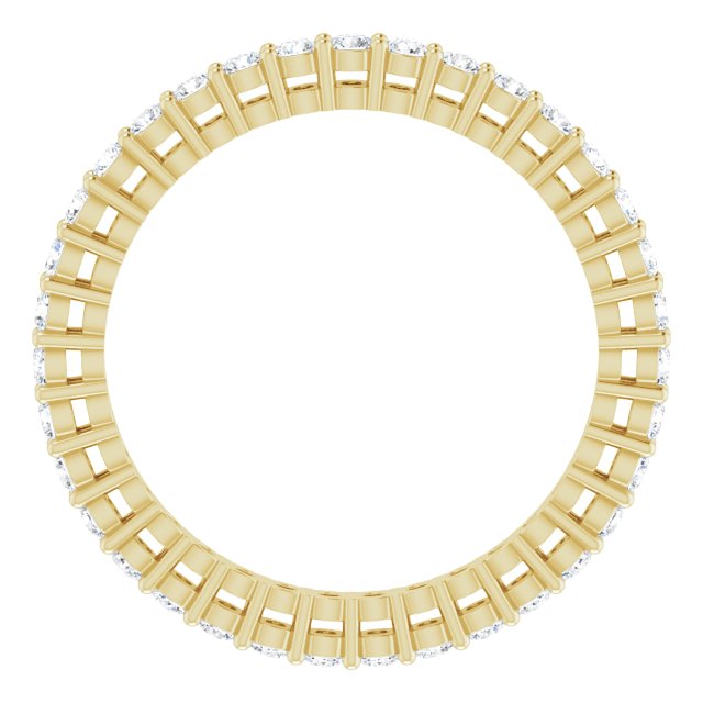 14K Gold Round Lab-Grown Diamond Shared-Prong Eternity Band – 1.7 mm Stones (1/2–5/8 CTW) - Yellow Gold - view 2