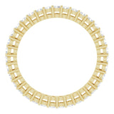 14K Gold Round Natural Diamond Shared-Prong Eternity Band – 1.7 mm Stones (1/2–3/4 CTW) - Yellow Gold - view 2
