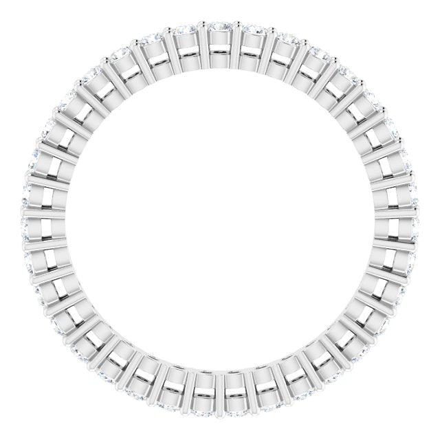 Platinum Round Lab-Grown Diamond Shared-Prong Eternity Band – 1.7 mm Stones (1/2–5/8 CTW) - view 2