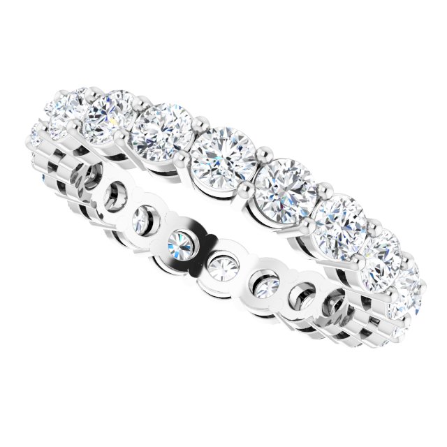 Platinum Round Lab-Grown Diamond Shared-Prong Eternity Band – 3 mm Stones (1 3/4–2 1/5 CTW) - view 5
