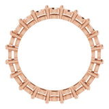 14K Gold Round Natural Diamond Shared-Prong Eternity Band – 3 mm Stones (1 3/4–2 1/5 CTW) - Rose Gold - view 3