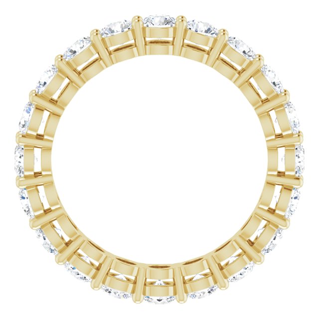 14K Gold Round Lab-Grown Diamond Shared-Prong Eternity Band – 3 mm Stones (1 3/4–2 1/5 CTW) - Yellow Gold - view 2
