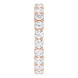 14K Gold Round Natural Diamond Shared-Prong Eternity Band – 3 mm Stones (1 3/4–2 1/5 CTW) - Rose Gold - view 4