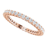 14K Gold Round Lab-Grown Diamond Shared-Prong Eternity Band – 1.7 mm Stones (1/2–5/8 CTW) - Rose Gold - view 5