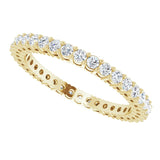 14K Gold Round Lab-Grown Diamond Shared-Prong Eternity Band – 1.7 mm Stones (1/2–5/8 CTW) - Yellow Gold - view 5