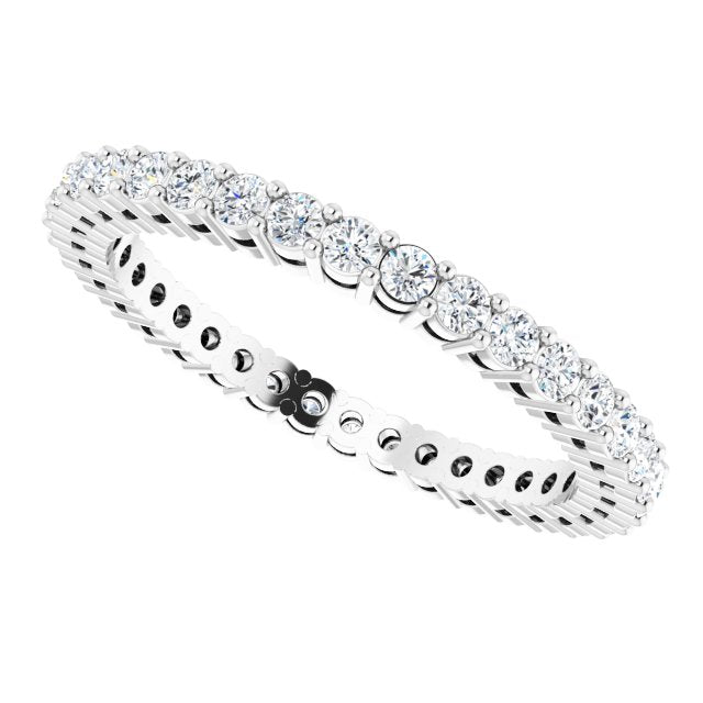 Platinum Round Natural Diamond Shared-Prong Eternity Band – 1.7 mm Stones (1/2–3/4 CTW) - view 5