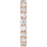 14K Gold Round Natural Diamond Shared-Prong Eternity Band – 3 mm Stones (1 3/4–2 1/5 CTW) - Rose Gold - view 4