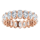14K Gold Oval Lab-Grown Diamond Shared-Prong Eternity Band – 5x3 mm Stones (3 1/3–5 1/2 CTW) - Rose Gold - view 3