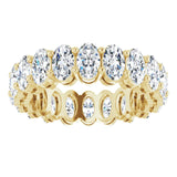 14K Gold Oval Natural Diamond Shared-Prong Eternity Band – 5x3 mm Stones (4 3/4–5 1/2 CTW) - Yellow Gold - view 3