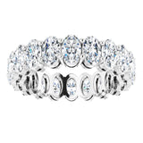 Platinum Oval Natural Diamond Shared-Prong Eternity Band – 5x3 mm Stones (4 3/4–5 1/2 CTW) - view 3