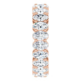 14K Gold Oval Natural Diamond Shared-Prong Eternity Band – 5x3 mm Stones (4 3/4–5 1/2 CTW) - Rose Gold - view 4