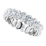 Platinum Oval Natural Diamond Shared-Prong Eternity Band – 5x3 mm Stones (4 3/4–5 1/2 CTW) - view 5