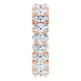 14K Gold Oval Natural Diamond Shared-Prong Eternity Band – 5x3 mm Stones (4 3/4–5 1/2 CTW) - Rose Gold - view 4