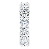 14K Gold Oval Natural Diamond Shared-Prong Eternity Band – 5x3 mm Stones (4 3/4–5 1/2 CTW) - White Gold - view 4