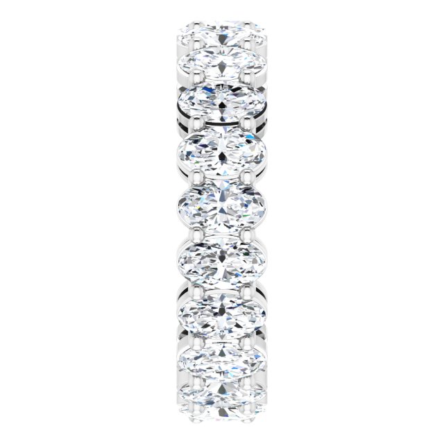 Platinum Oval Natural Diamond Shared-Prong Eternity Band – 5x3 mm Stones (4 3/4–5 1/2 CTW) - view 4