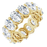 14K Gold Oval Natural Diamond Shared-Prong Eternity Band – 6x4 mm Stones (5 1/5–5 9/10 CTW) - Yellow Gold