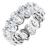 Platinum Oval Natural Diamond Shared-Prong Eternity Band – 6x4 mm Stones (5 1/5–5 9/10 CTW)
