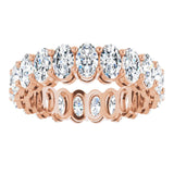 14K Gold Oval Lab-Grown Diamond Shared-Prong Eternity Band – 5x3 mm Stones (3 1/3–5 1/2 CTW) - Rose Gold - view 3
