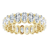 14K Gold Oval Lab-Grown Diamond Shared-Prong Eternity Band – 5x3 mm Stones (3 1/3–5 1/2 CTW) - Yellow Gold - view 3