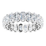 Platinum Oval Natural Diamond Shared-Prong Eternity Band – 5x3 mm Stones (4 3/4–5 1/2 CTW) - view 3