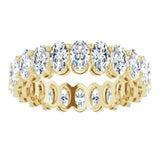14K Gold Oval Natural Diamond Shared-Prong Eternity Band – 5x3 mm Stones (4 3/4–5 1/2 CTW) - Yellow Gold - view 3