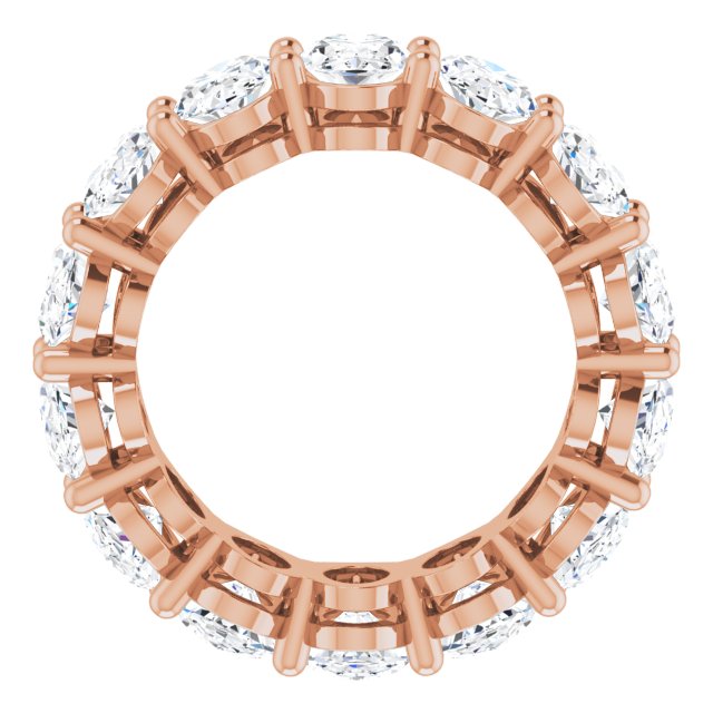 14K Gold Oval Lab-Grown Diamond Shared-Prong Eternity Band – 6x4 mm Stones (5 1/5–5 9/10 CTW) - Rose Gold - view 2