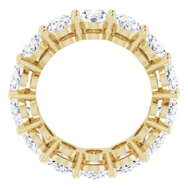 14K Gold Oval Lab-Grown Diamond Shared-Prong Eternity Band – 6x4 mm Stones (5 1/5–5 9/10 CTW) - Yellow Gold - view 2