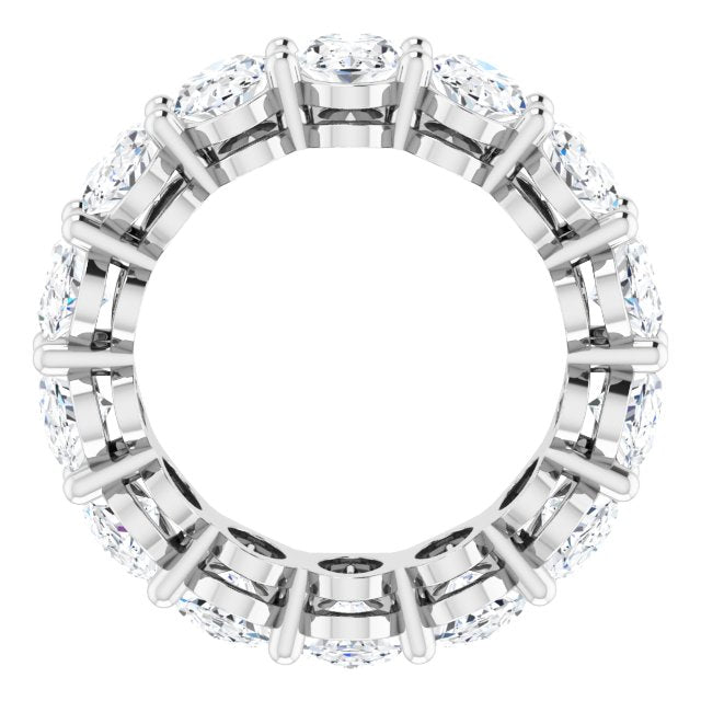 14K Gold Oval Lab-Grown Diamond Shared-Prong Eternity Band – 6x4 mm Stones (5 1/5–5 9/10 CTW) - White Gold - view 2